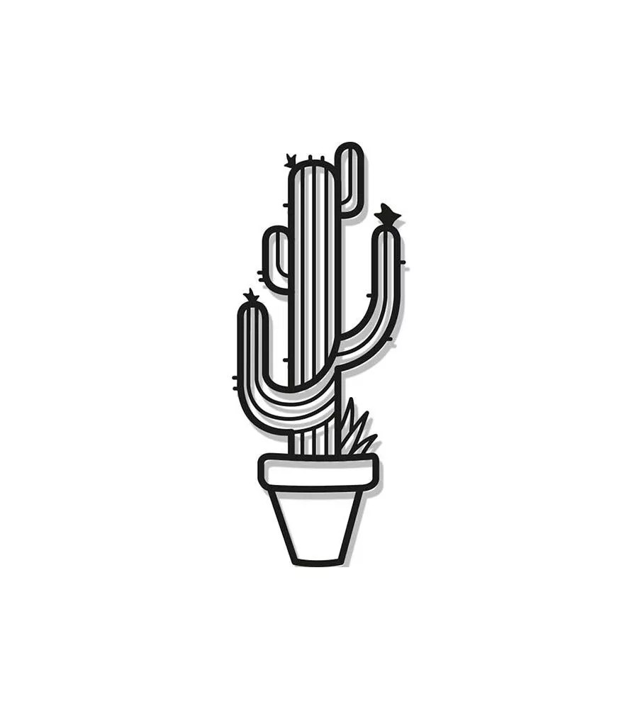 DECORAZIONE IN METALLO DA MURO "GIANT CACTUS", 58X24 CM