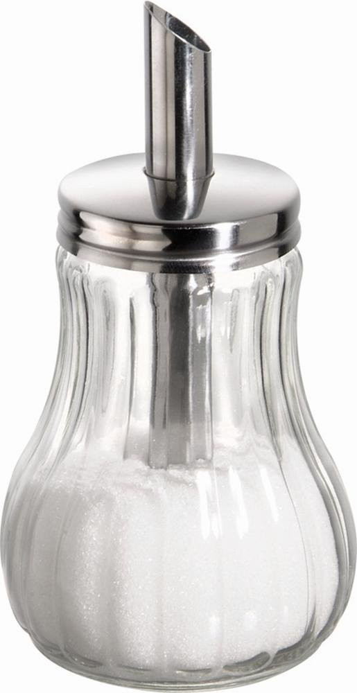 Sugar dispenser Ø 8 cm, H: 15 cm sugar container mader of glass