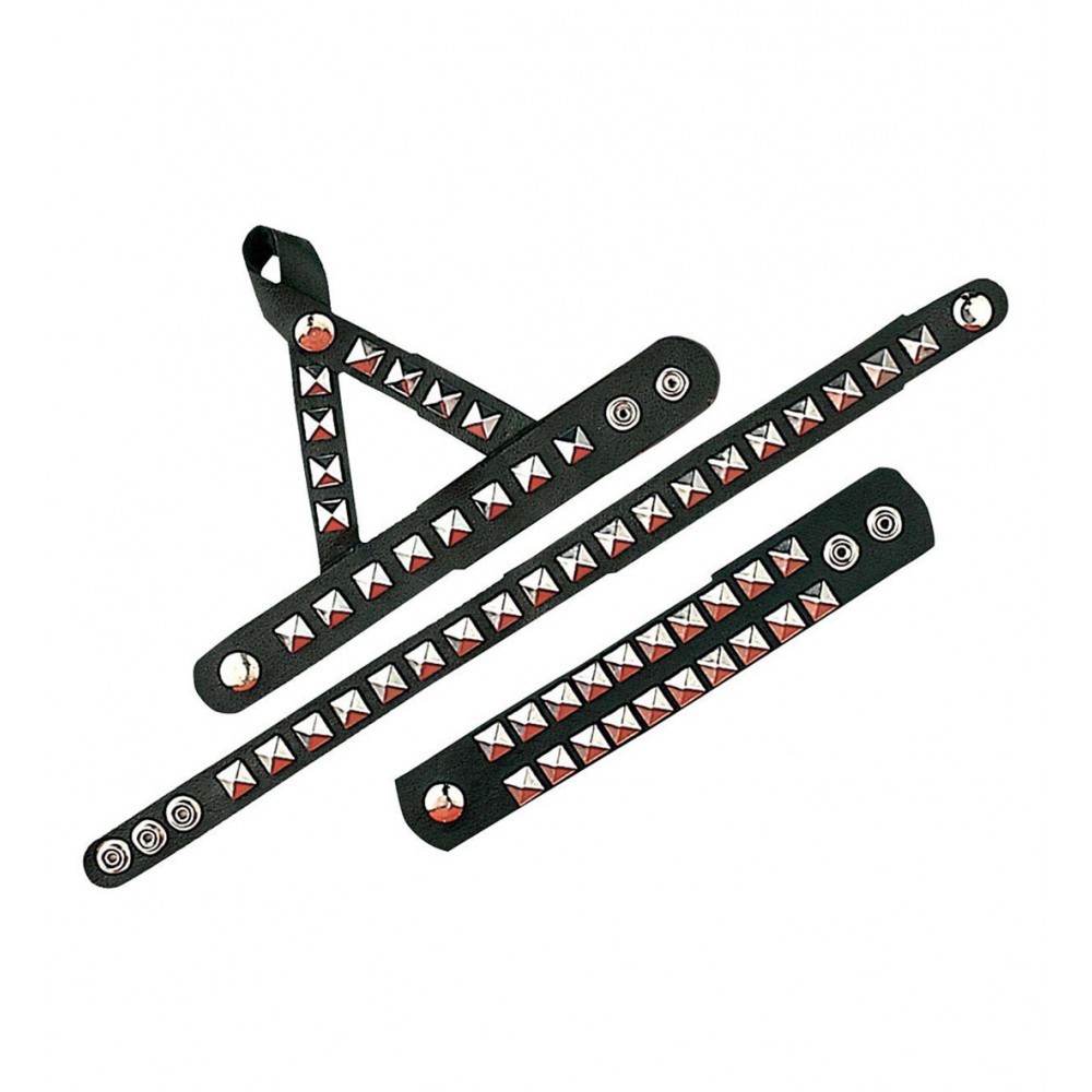 Set Accessori Hard Rock in Similpelle con Borchie
