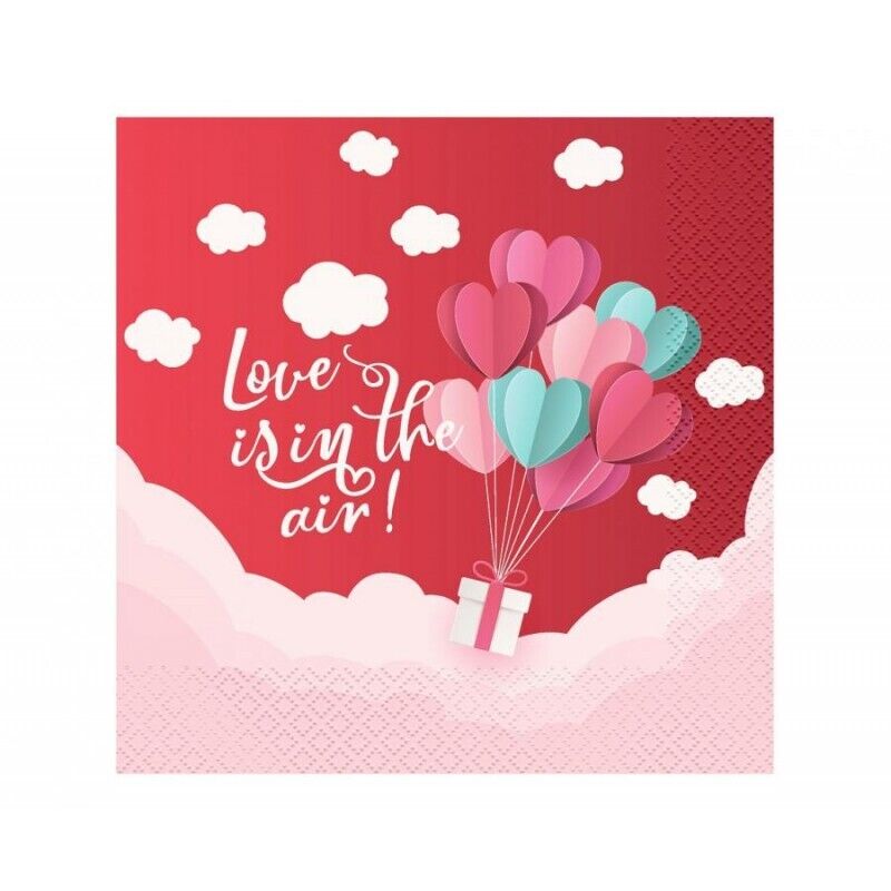 Tovaglioli carta Cm. 33x33 – Love is in the air – Confezione 20 pezzi