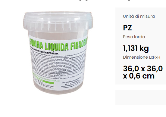 GUAINA LIQUIDA  IMPERMEABILIZZANTE PER TETTI TERRAZZE BALCONI LT 1 GRIGIA