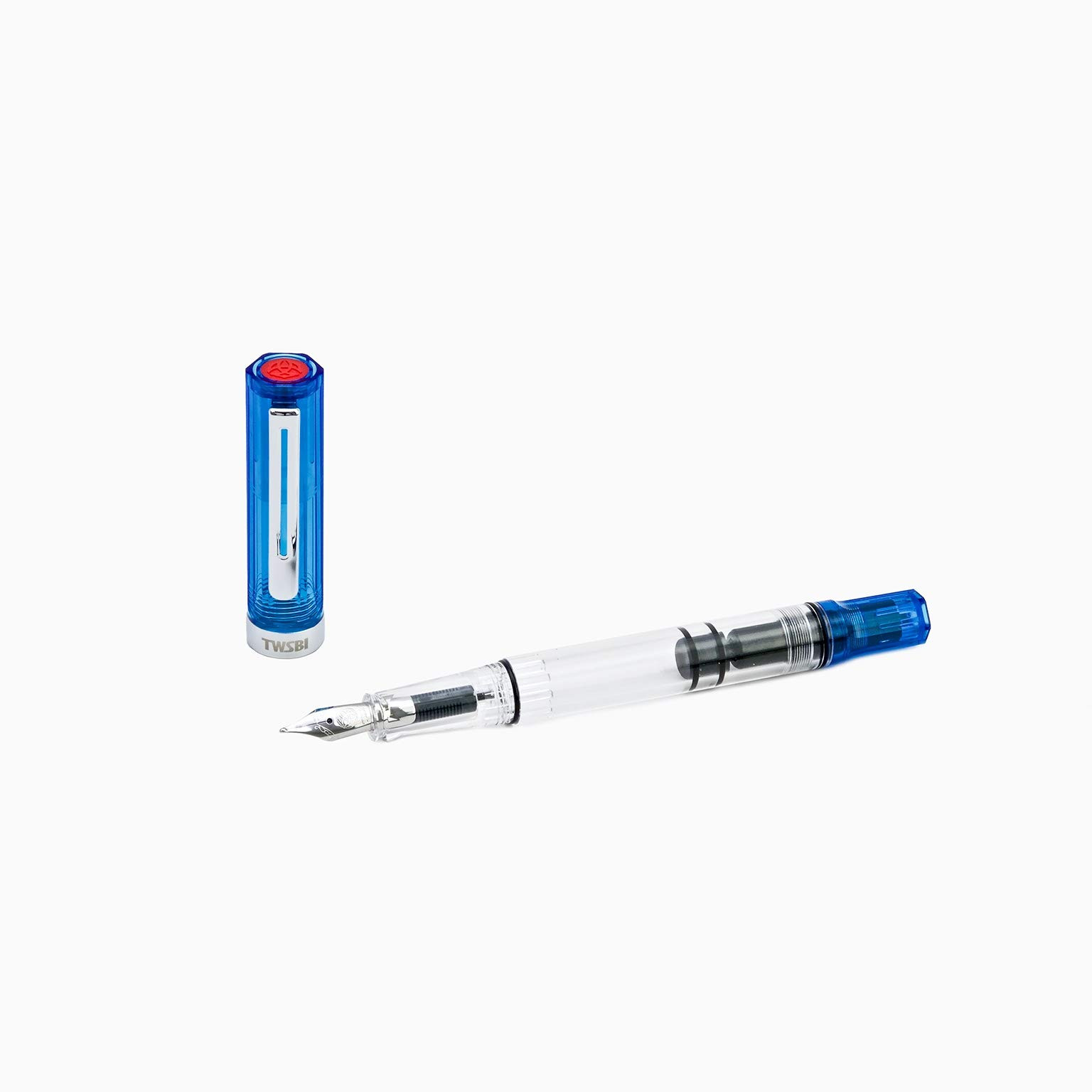 Twsbi Eco Trans Blue pennino M - Penna Stilografica trasparente BLUE (D8h)