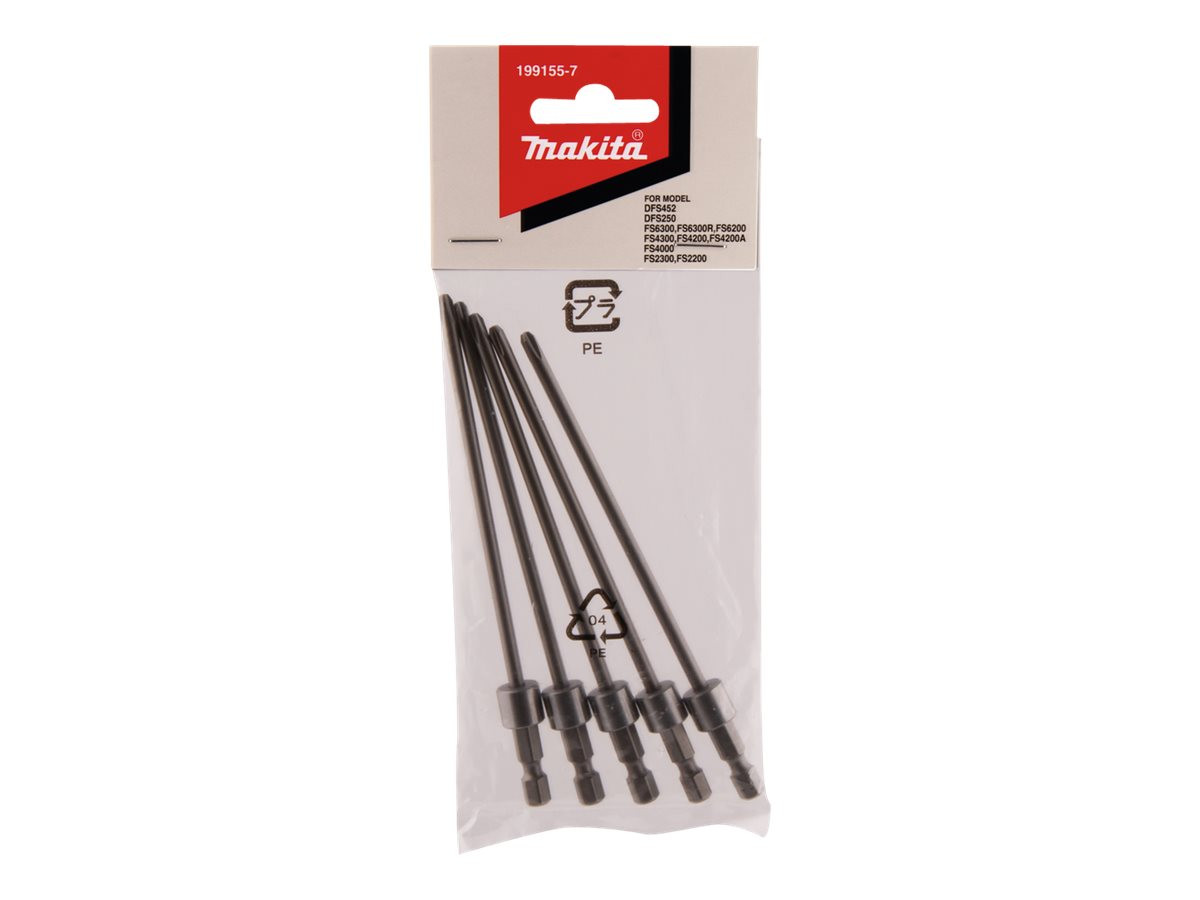 Makita Schraubendreher-Bit 5 Stücke phillips PH2 Inbus Länge 130 PH2 199155-7