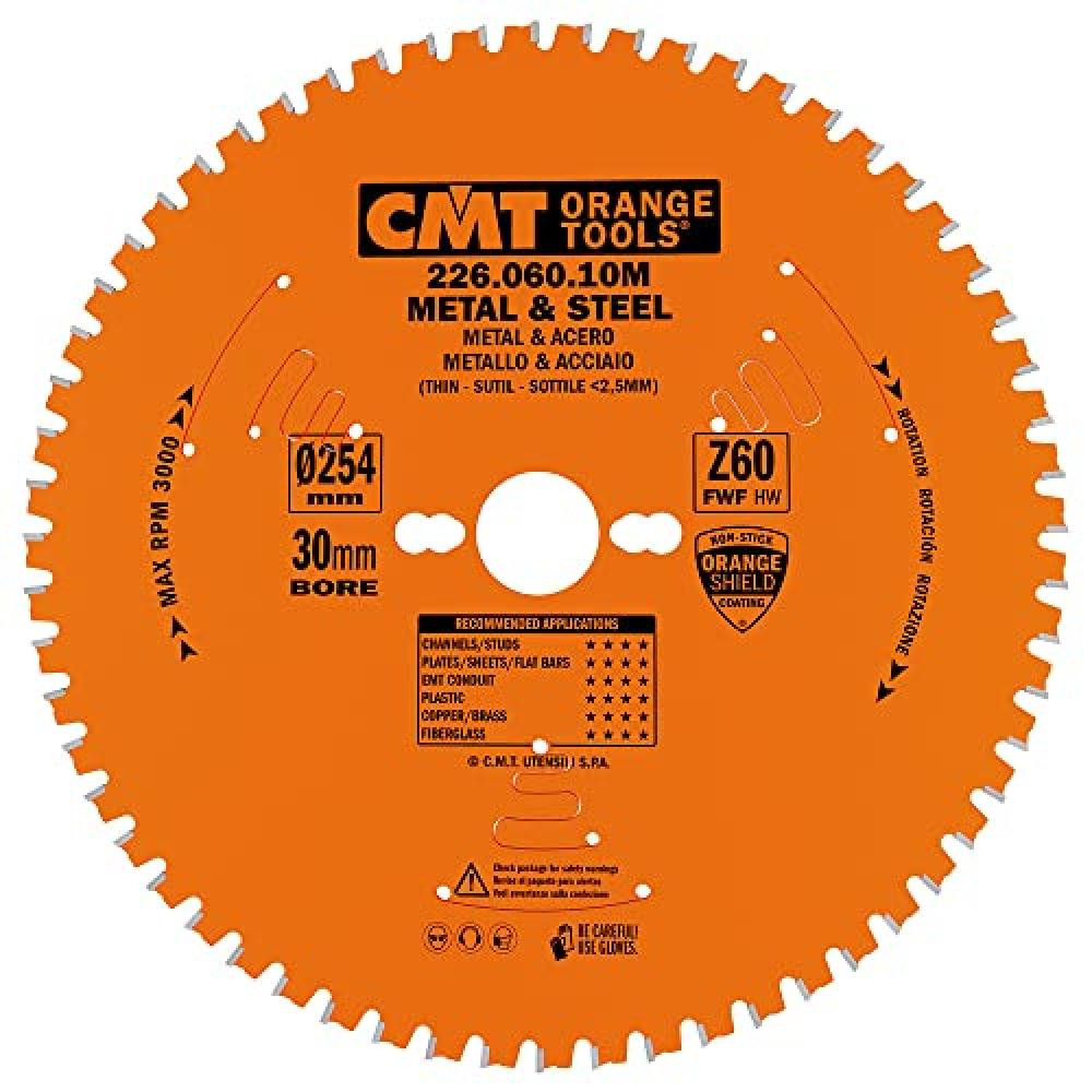 Cmt - 226.060.10m - lama x materiali ferrosi-pvc hw 254x2.2/1.8x30 z60 fwf - NUO