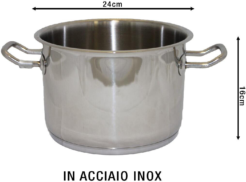 Borella Pentola a Induzione in Acciaio Inox cm 24 Veronica