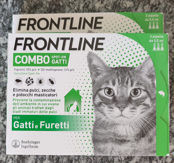 FRONTLINE COMBO GATTO ANTIPARASSITARIO 2 confezioni da 3 = 6 PIPETTE SCAD 2027