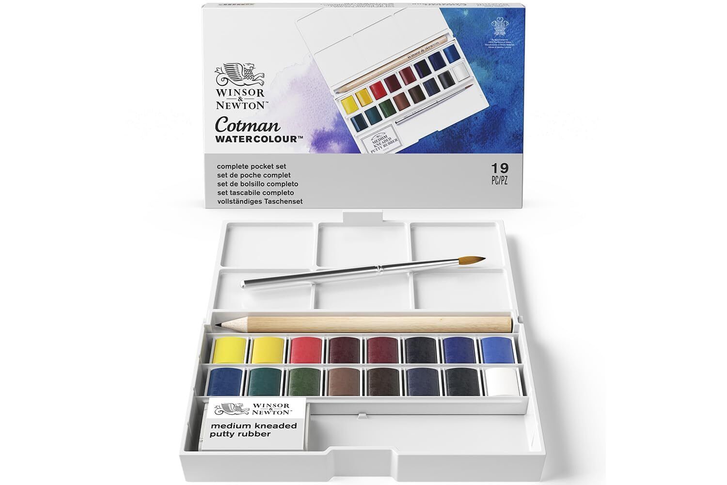Winsor & Newton - Cotman Confezione Tascabile "Sketchers' Deluxe" 16 Mezzi Godet