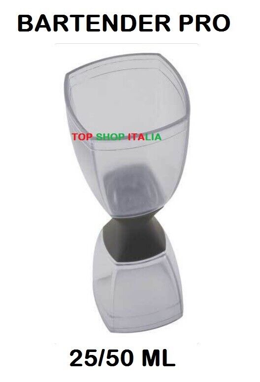 MISURINO PRO JIGGER CLEAR BAR TRASPARENTE ML.25/50 THE BARS BARTENDER ORIGINALE