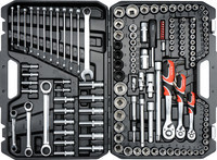 Yato YT-38811 Set di chiavi a bussola 150 pezzo(i) Cromo Acciaio al cromo