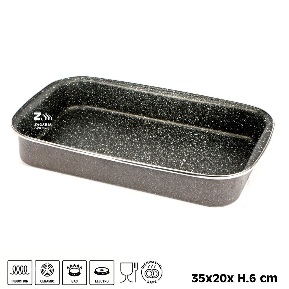 LASAGNERA TEGLIA K2 35x20xH.6 cm ACCIAIO SMALTATO PIETRA ANTIADERENTE