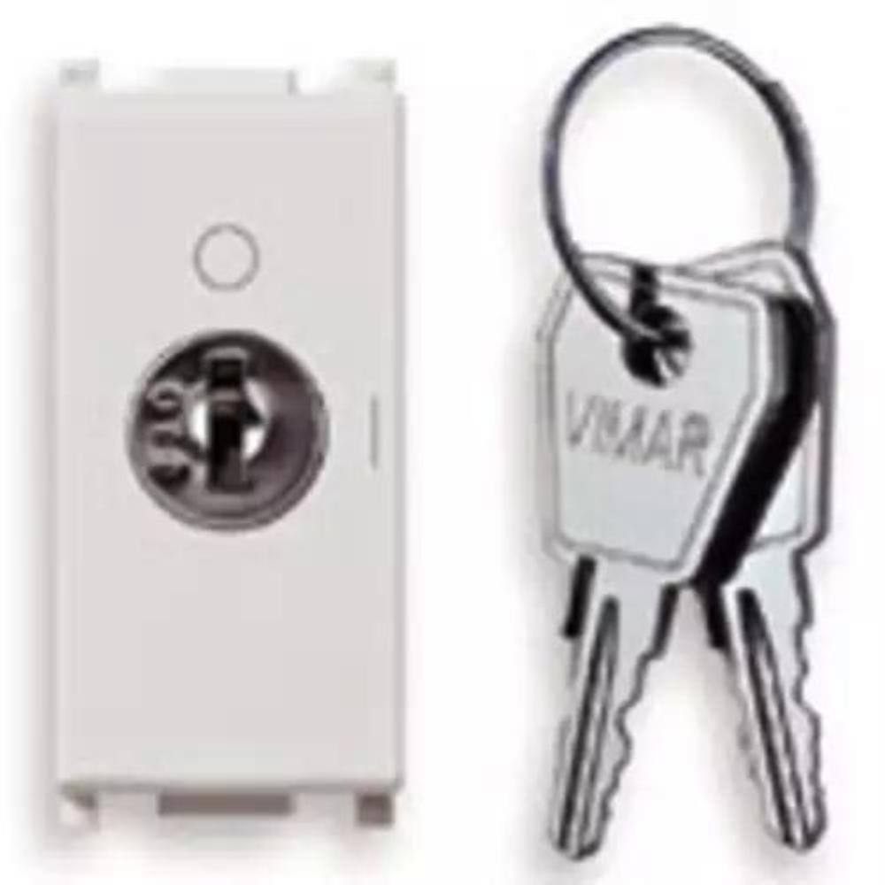 VIMAR PLANA - PULSANTE 2P NO 16A +CHIAVE UNIF. BIANCO 14087CU