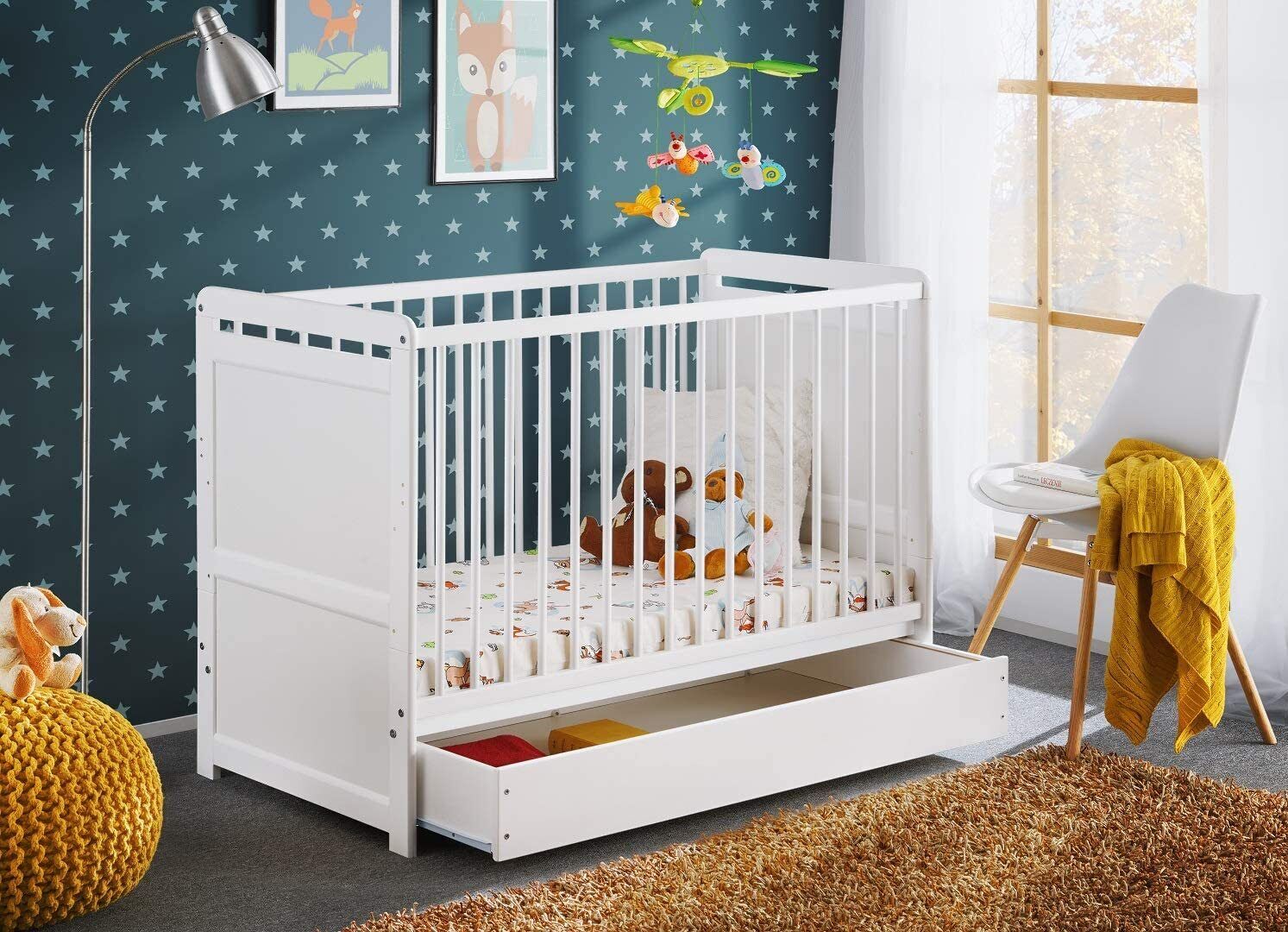 Letto culla bambini con cassetto che si traforma in letto singolo in legno di pi
