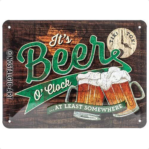 Nostalgic-Art Targa Vintage Beer O' Clock Glasses – Idea Regalo per (x9D)