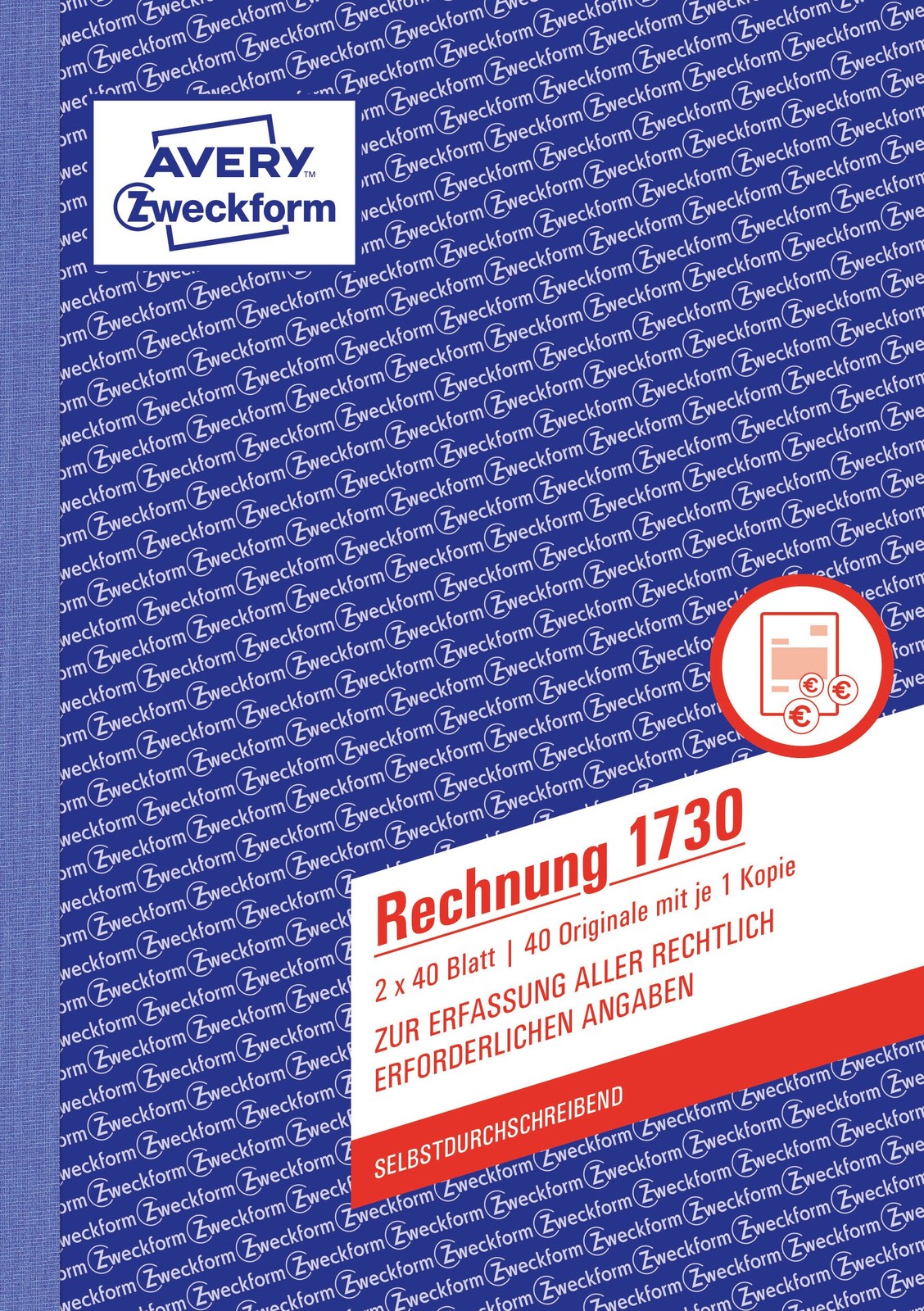 Avery Zweckform Invoice Book First and Second Page Printed Non-Carbon Paper A5 2