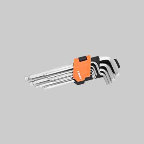 Set chiavi maschio esagonali lunghe kendo c/sfera 9 pezzi 1,5;2;2,5;3;4;5;6;8;10