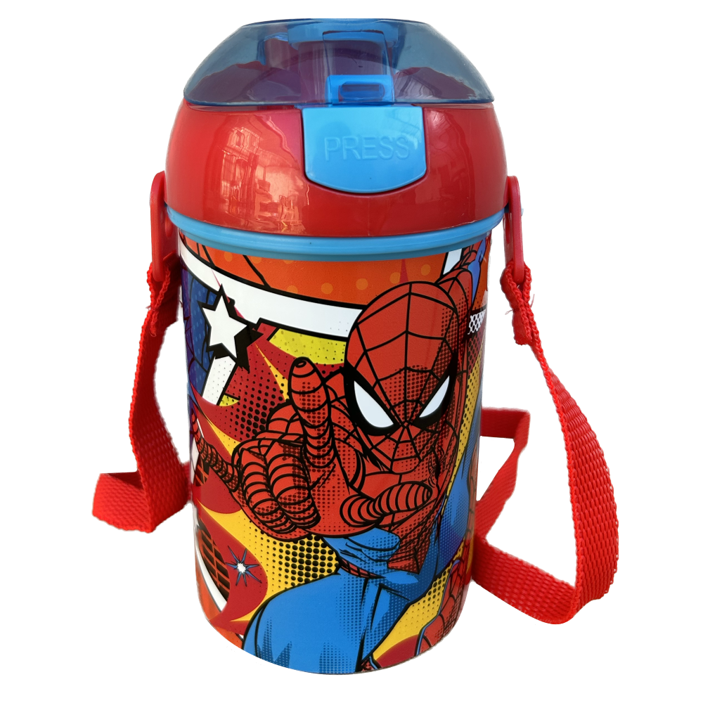 BORRACCIA POP-UP SPIDERMAN BOTTIGLIA IN PLASTICA CON TRACOLLA 450 ML - ST74769