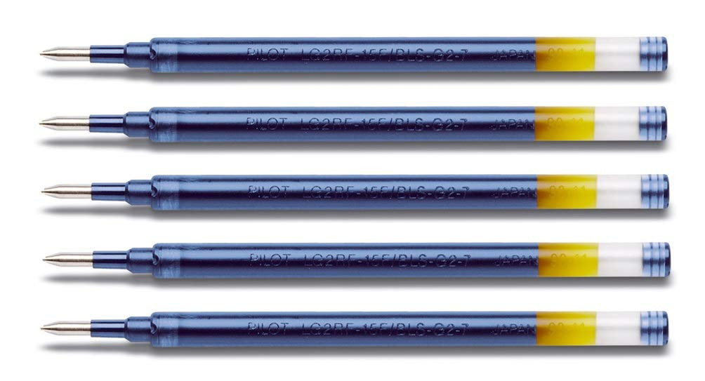 Pilot - Penna gel, mina G2 07, set da 5 pezzi, blu (M6I)