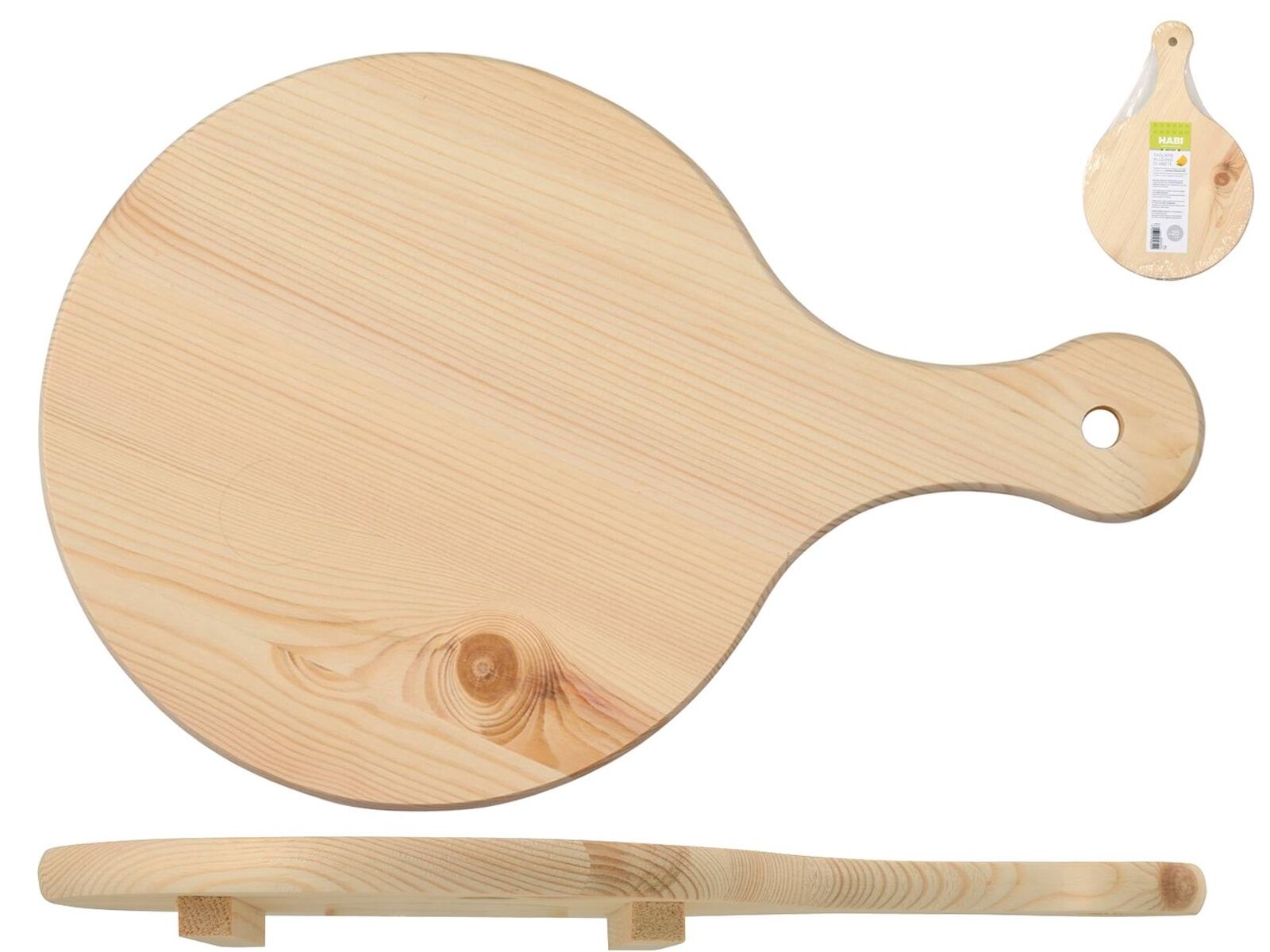 Tagliere Polenta Legno Di Abete Manico Cm40 Spessore Cm1,6