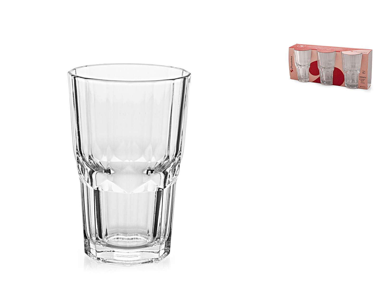 Pasabahce Confezione 3 bicchieri long drink, 26,5 cl
