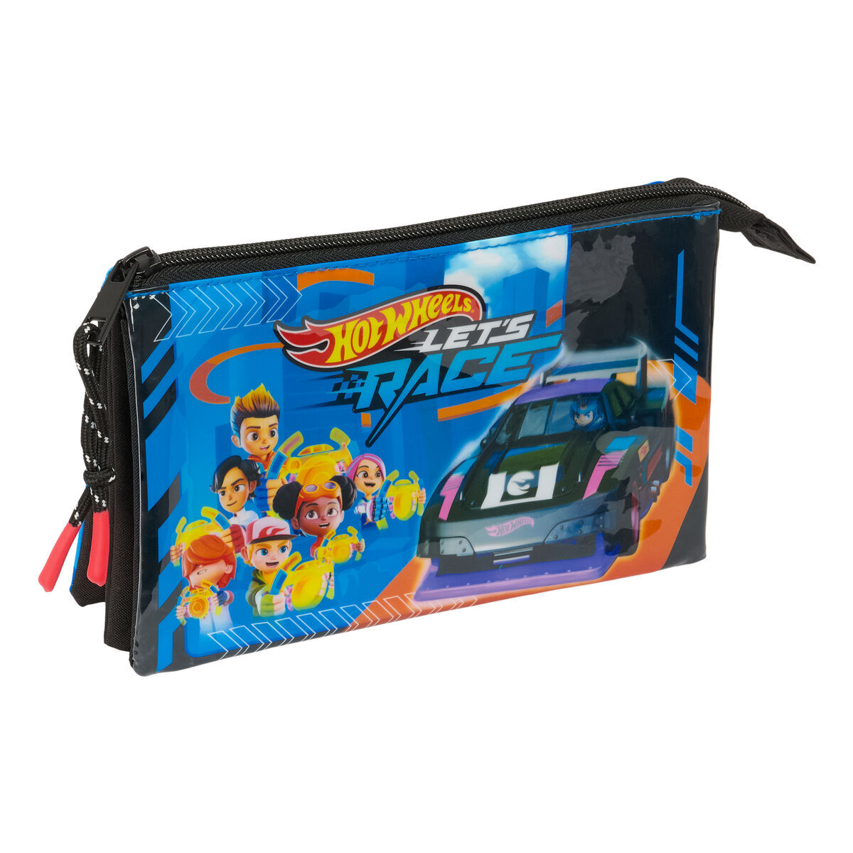 Portaoggetti Triplo Hot Wheels Let's race Azzurro Nero 22 x 12 x 3 cm
