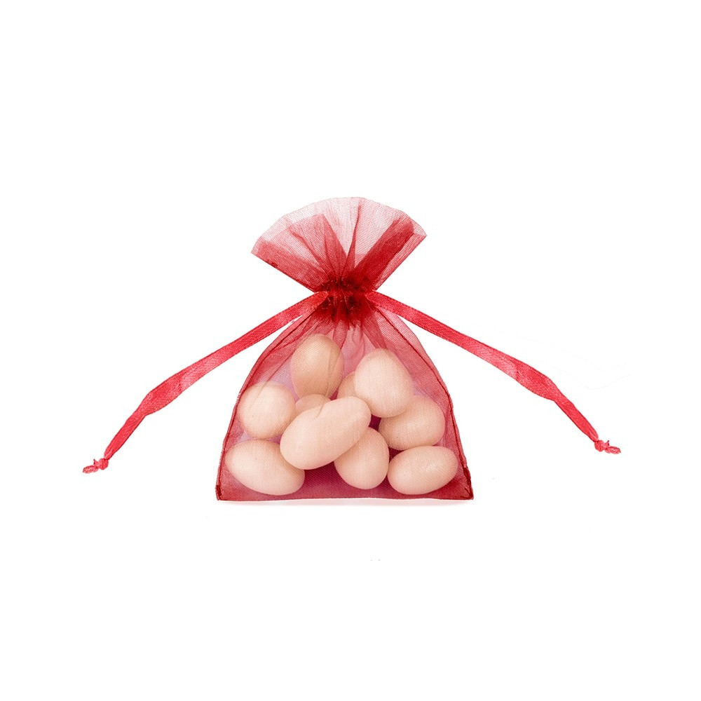 Sacchetti Organza Rosso Bomboniere  Regalo Feste MatrimonioCf da 20