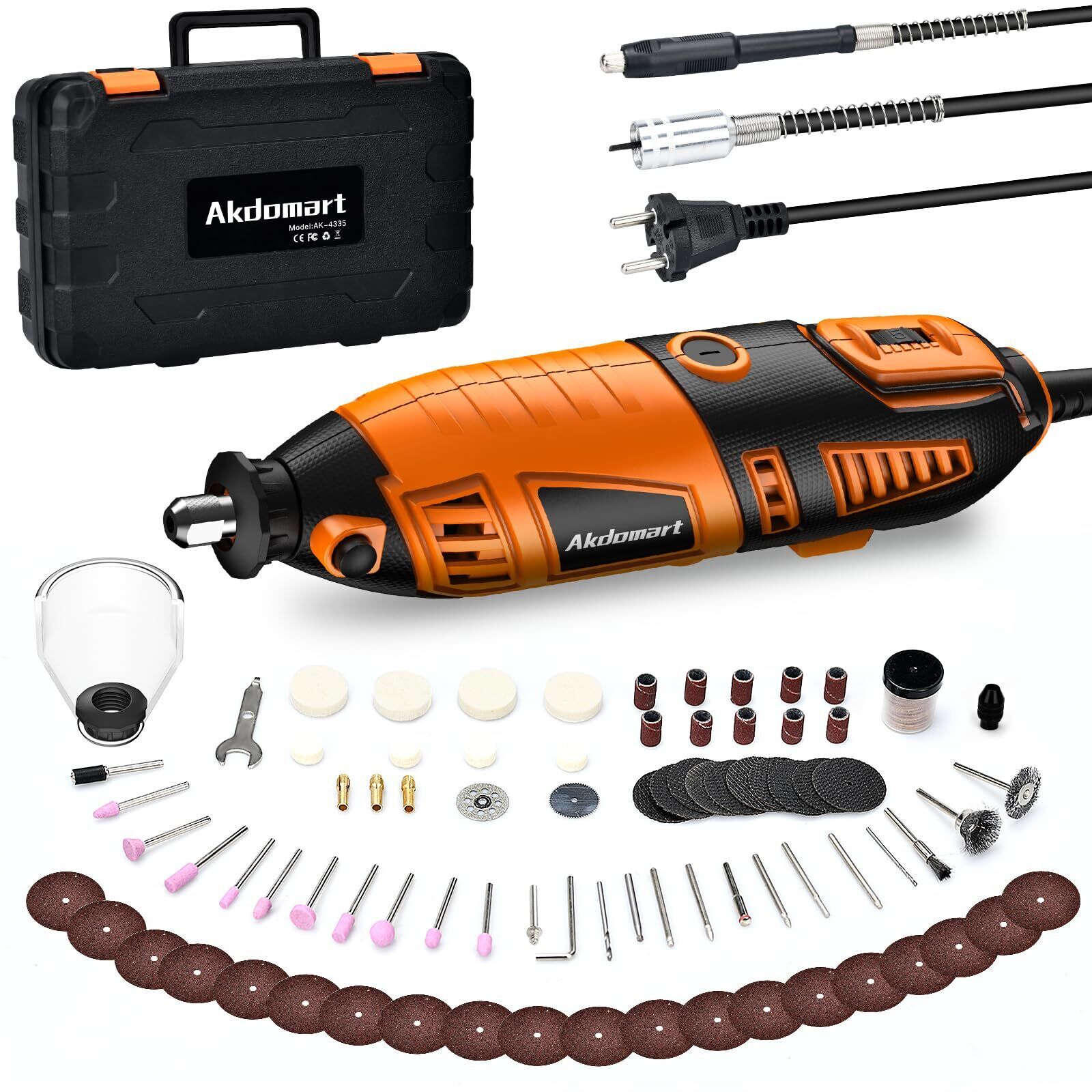 Akdomart Utensile Multifunzione, 200W Mini Trapano Elettrico, Utensile Rotante M