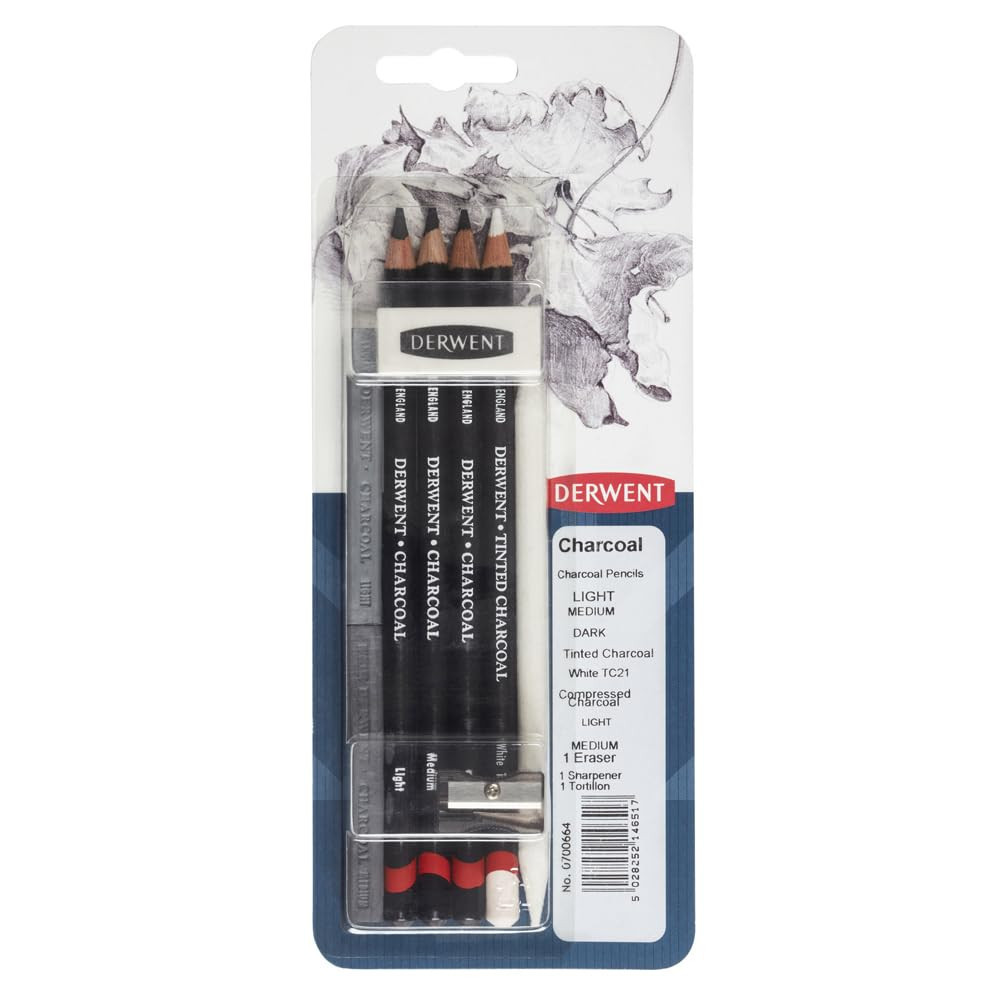 Derwent Charcoal Blister con Carboncini e Accessori Assortiti (B7Y)