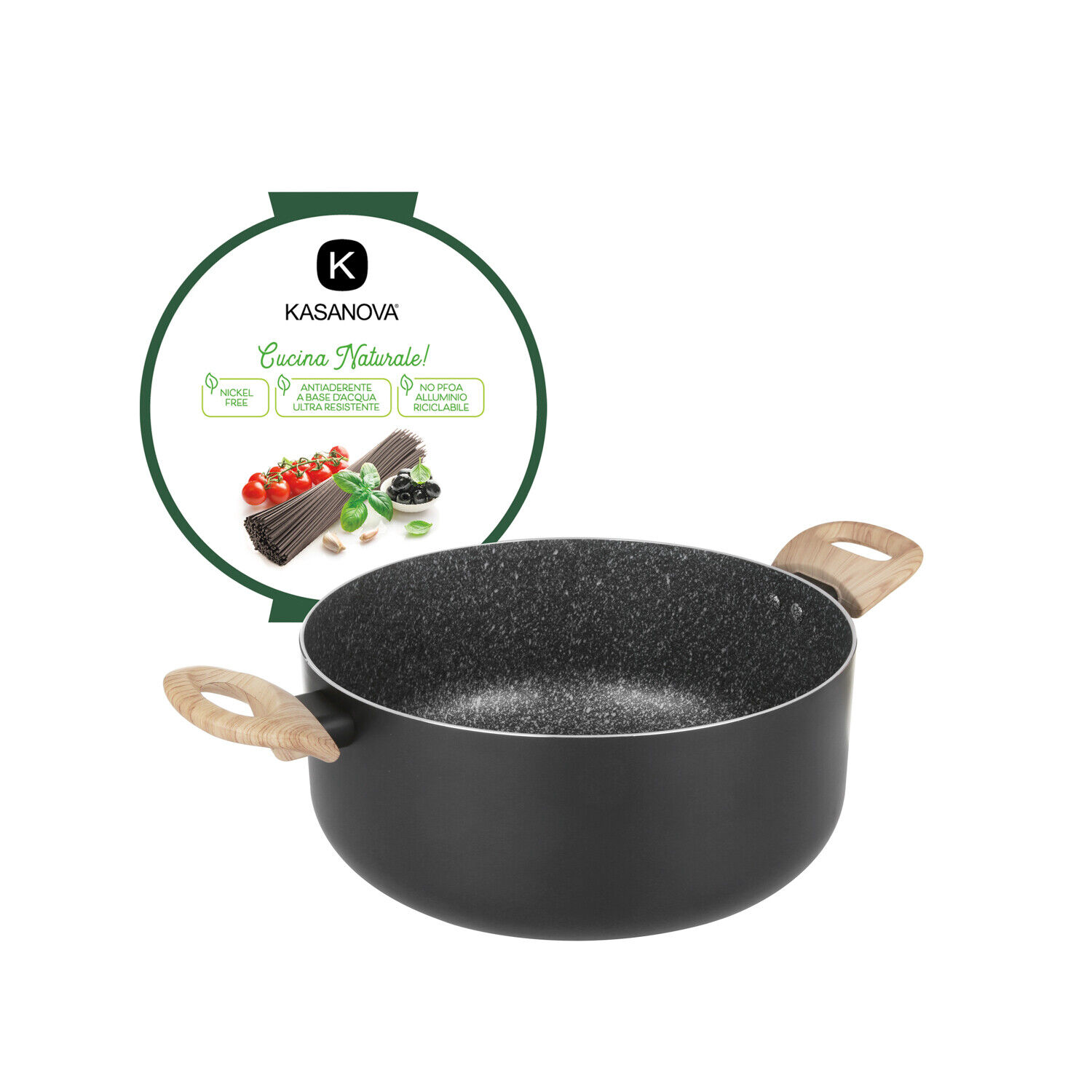 Casseruola 26 cm Black Stone nero COTTURA