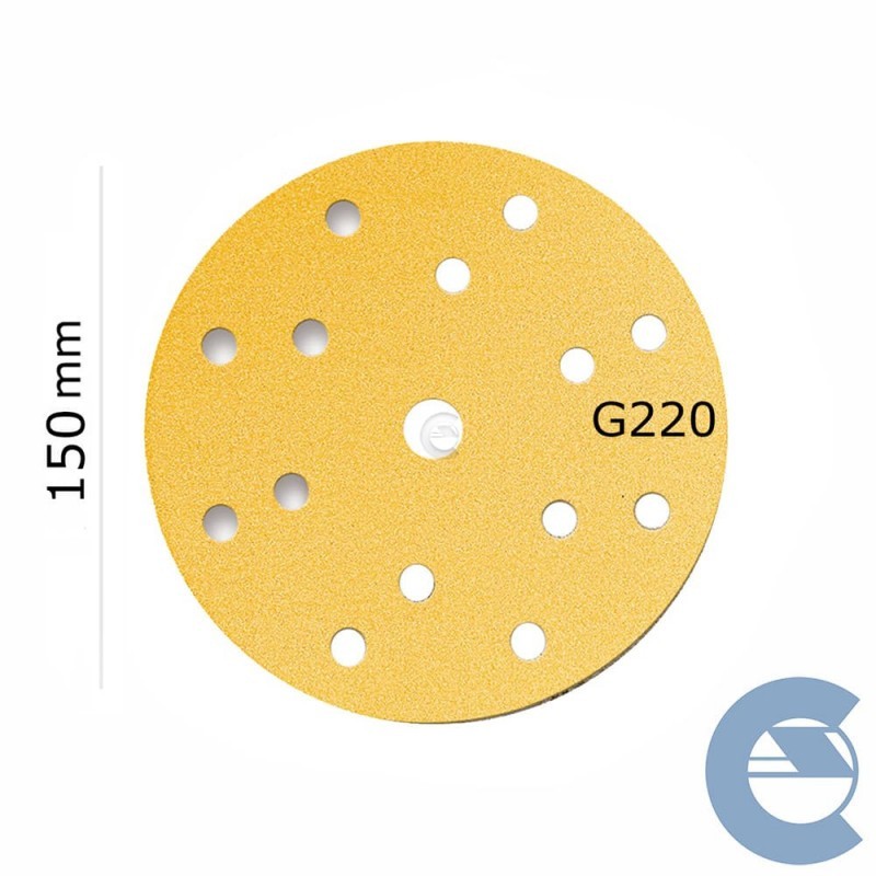 Mirka Gold Grip P220 15F 150mm 2361109922 disco abrasivo multiforo grana fine