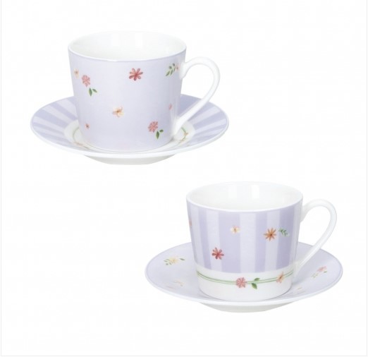 Set 2 Tazzine caffè porcellana  lilla collezione Polline | BRANDANI