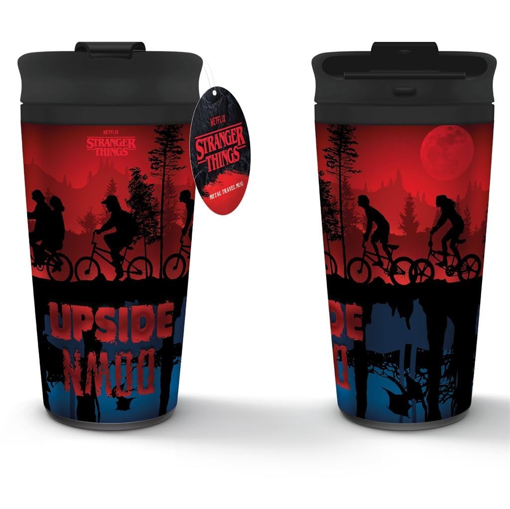 Tazza da viaggio Stranger Things (design capovolto), 473,6 ml, tazza da caffè is