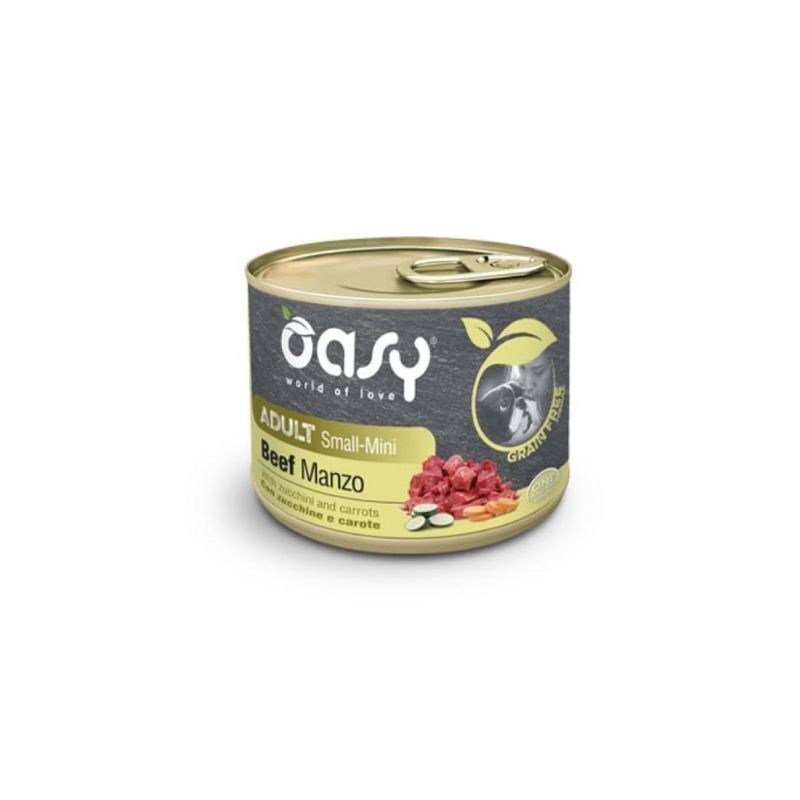 Oasy grain free formula adult small/mini manzo con zucchine e carote 200gr
