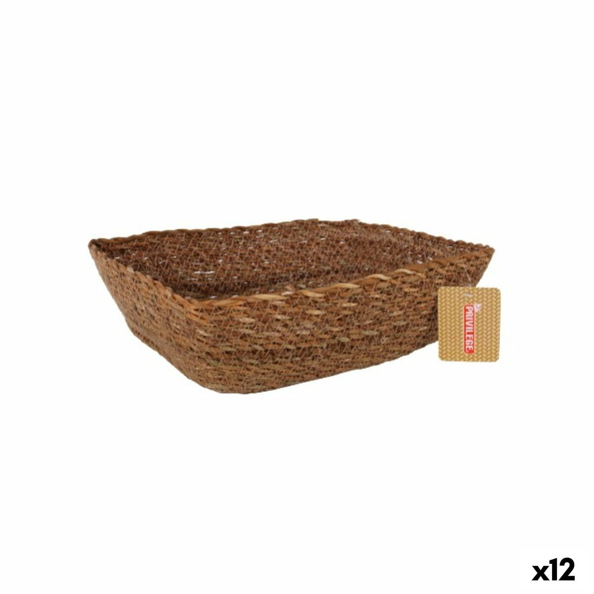 Cestino Multiuso Privilege   vimini Rettangolare 25 x 20 x 8 cm [12 Unità]
