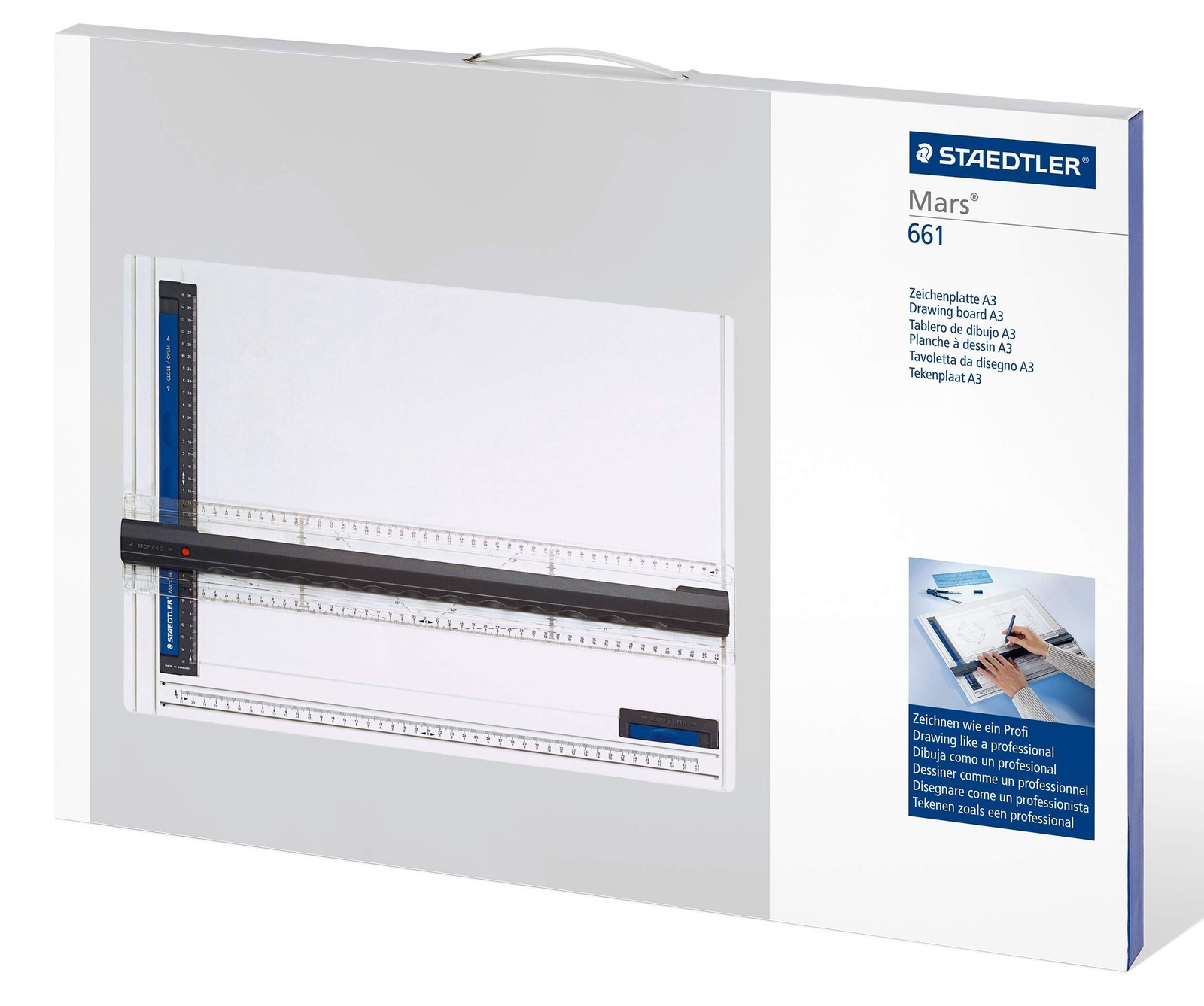 STAEDTLER 661 A3 Mars Drawing Board for Technical Drawing - DIN A3 (52 x 37.8 x