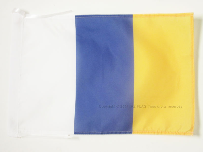 BANDIERA ISOLE CANARIE SENZA STEMMA 45x30cm - BANDIERINA CANARIAS IN SPAGNA 30 x