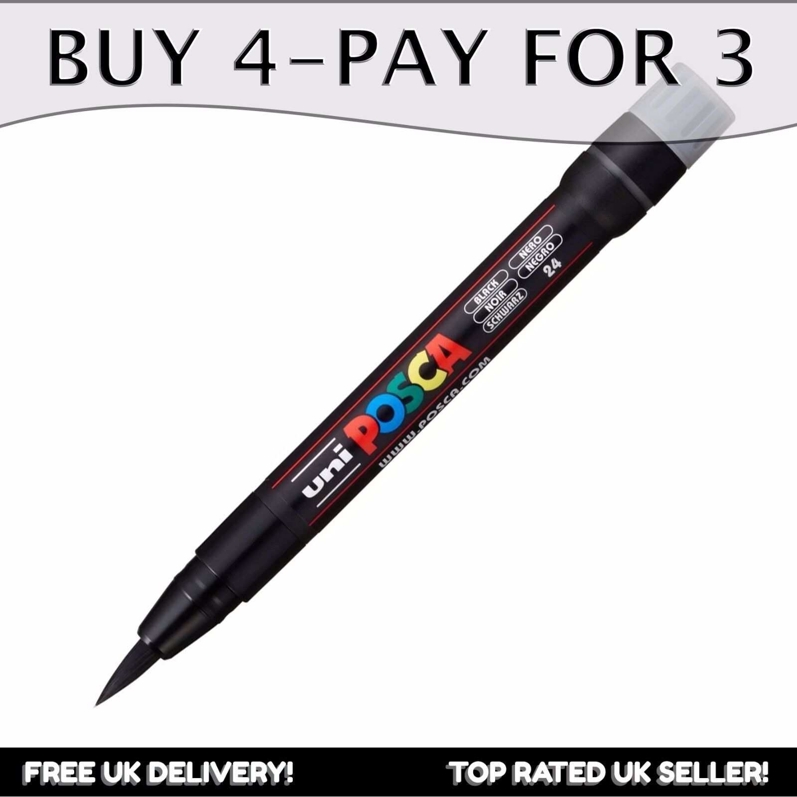 Universale posca PCF-350 Spazzola con Punta Arte Evidenziatore - 1 x Nero - Buy