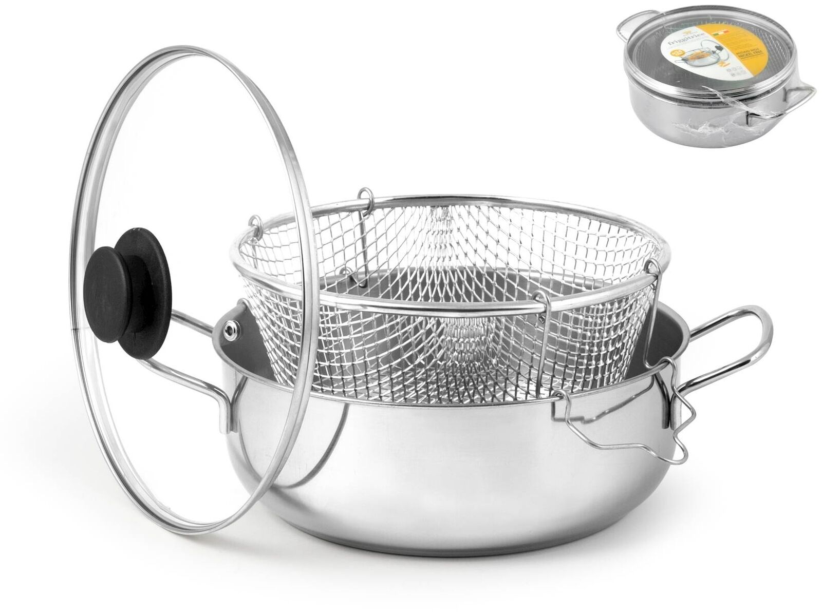 Friggitrice Inox Royal Con Coperchio Cm24