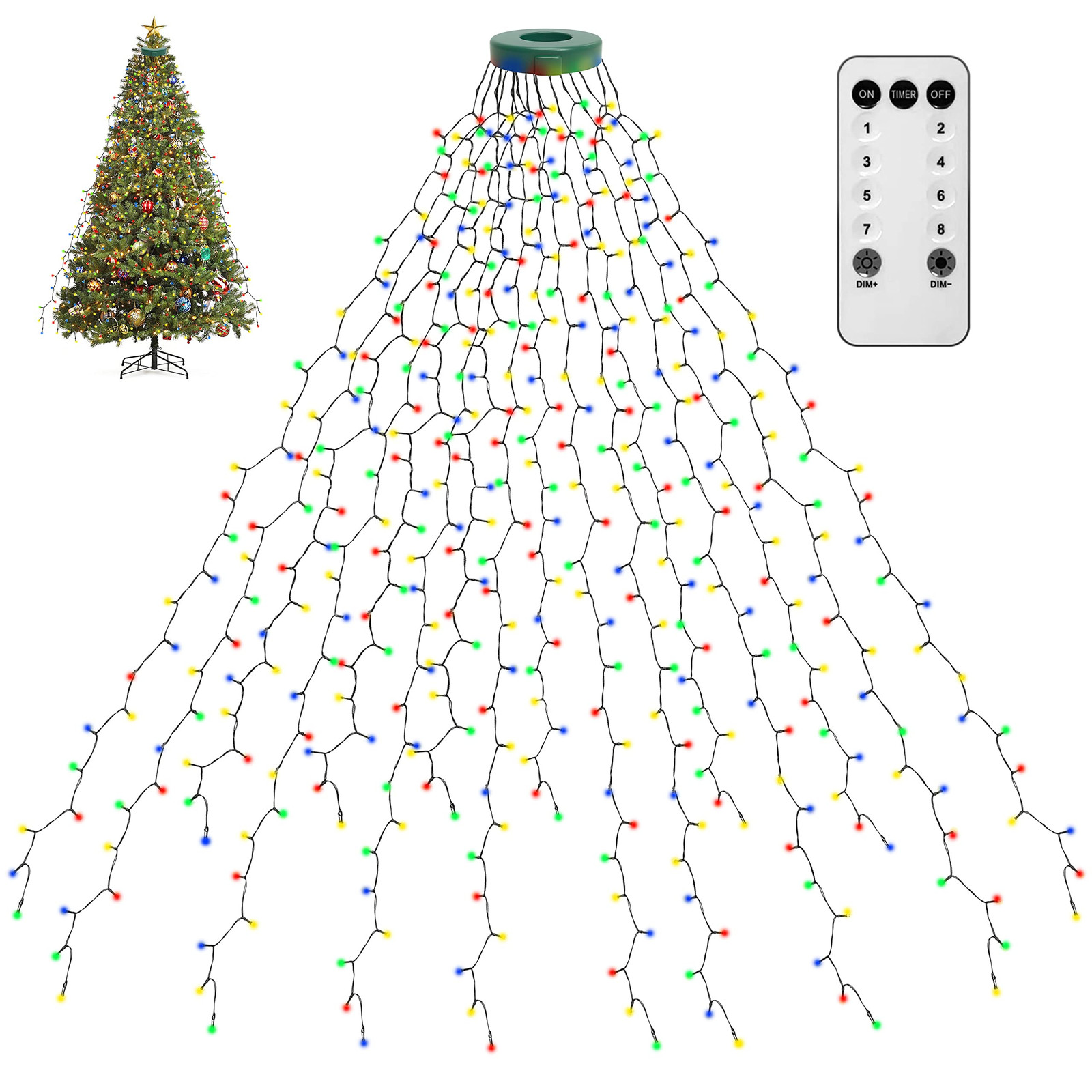 Fnwsja luci per albero di Natale 400 LED 16 rami 2 metri di striscia (s8W)