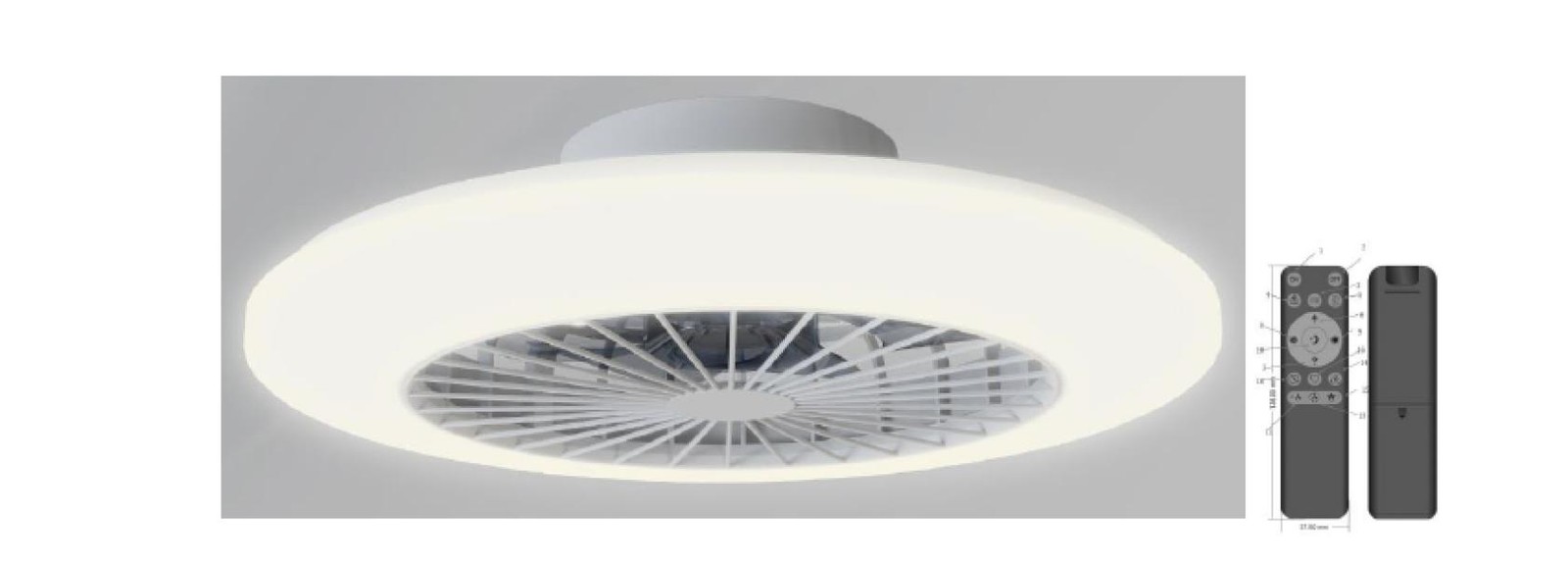 Ventilatore e plafoniera led Philips Amigo flat 2700/6500K diametro 60cm bianco