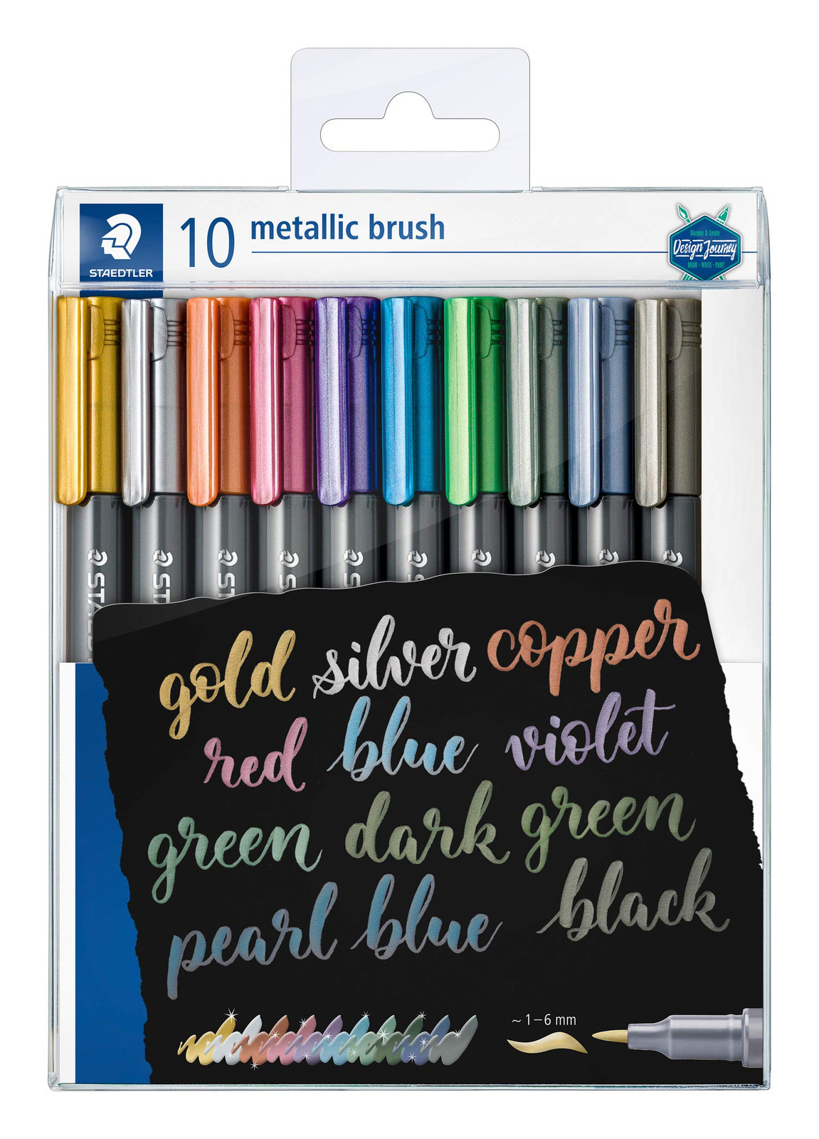 STAEDTLER 8321 TB10 metallic brush pens, wallet of 10 assorted colours Brush pen