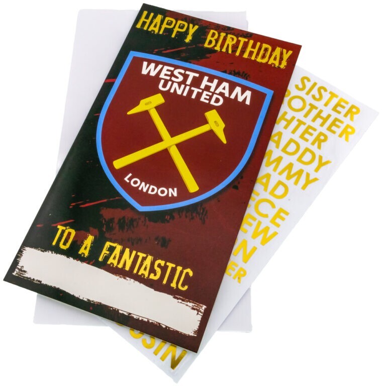 Biglietto Di Compleanno Personalizzato West Ham United FC Merchandise Ufficiale