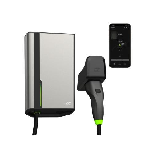 GREEN CELL HABUDEN SMART EV CHARGING STATION WALLBOX 22KW 32A CON CAVO TIPO 2 5M