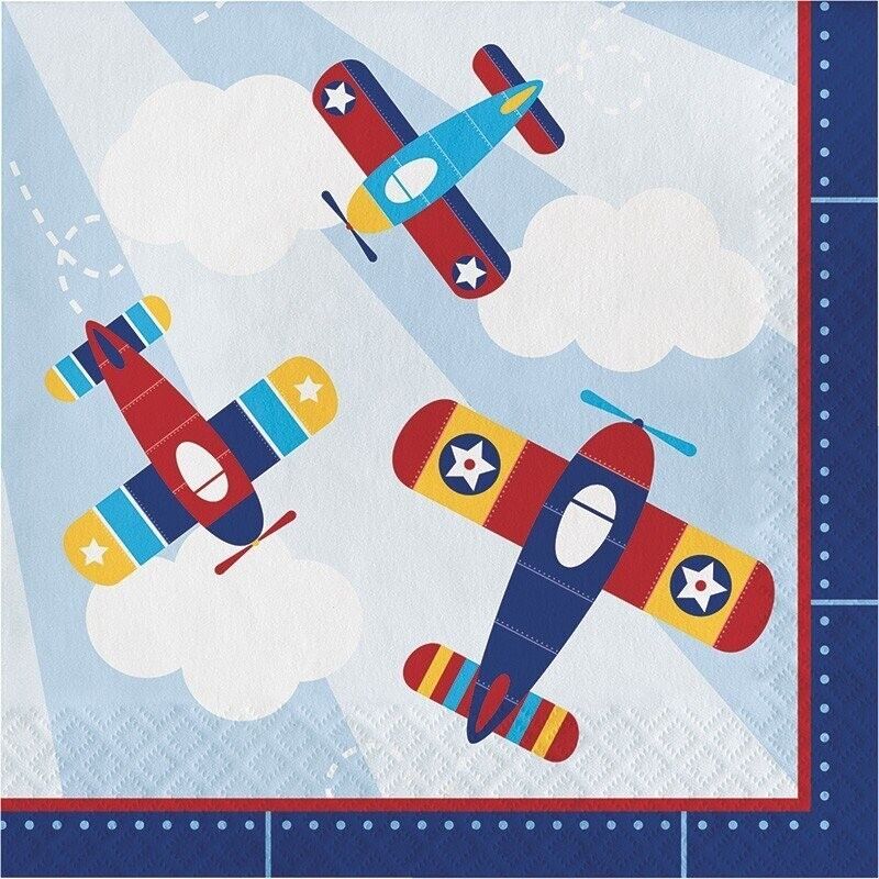 Tovaglioli carta Cm. 33x33 - Lil Flyer Airplane - Cf. 16 pezzi
