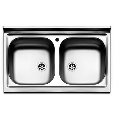 LAVELLO APPOGGIO ACCIAIO INOX 2 VASCHE CM 80 cm 80