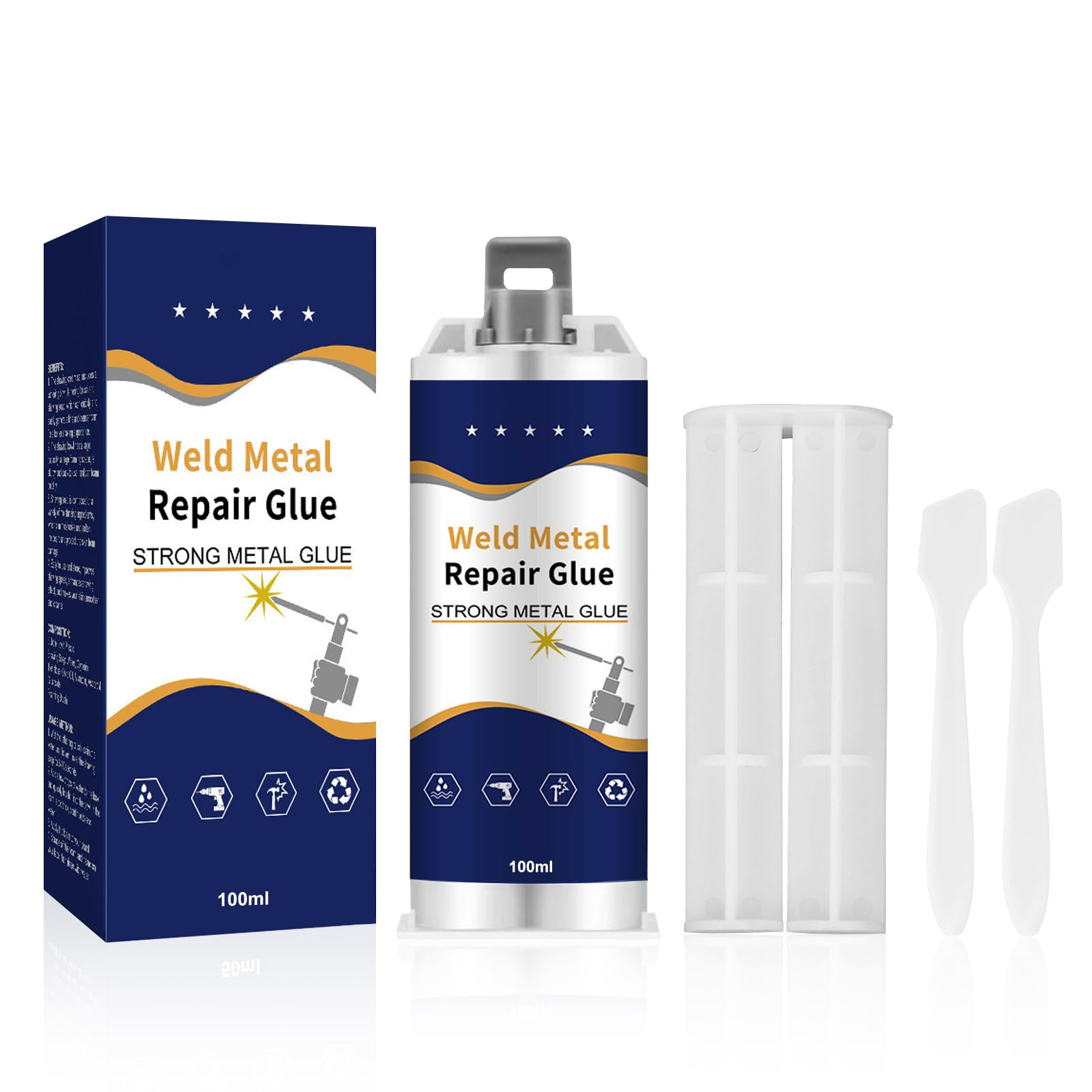 WAWJ Colla Riparazioni, Metal Cast Iron Magic Repair Glue, Magic Welding (b0K)