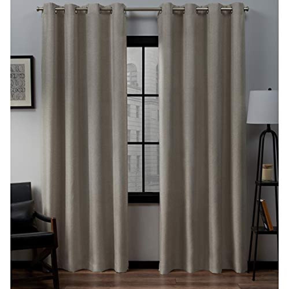 (TG. 84" Length) Exclusive Home Tende Loha Linen Grommet Top Window Curtain Pane