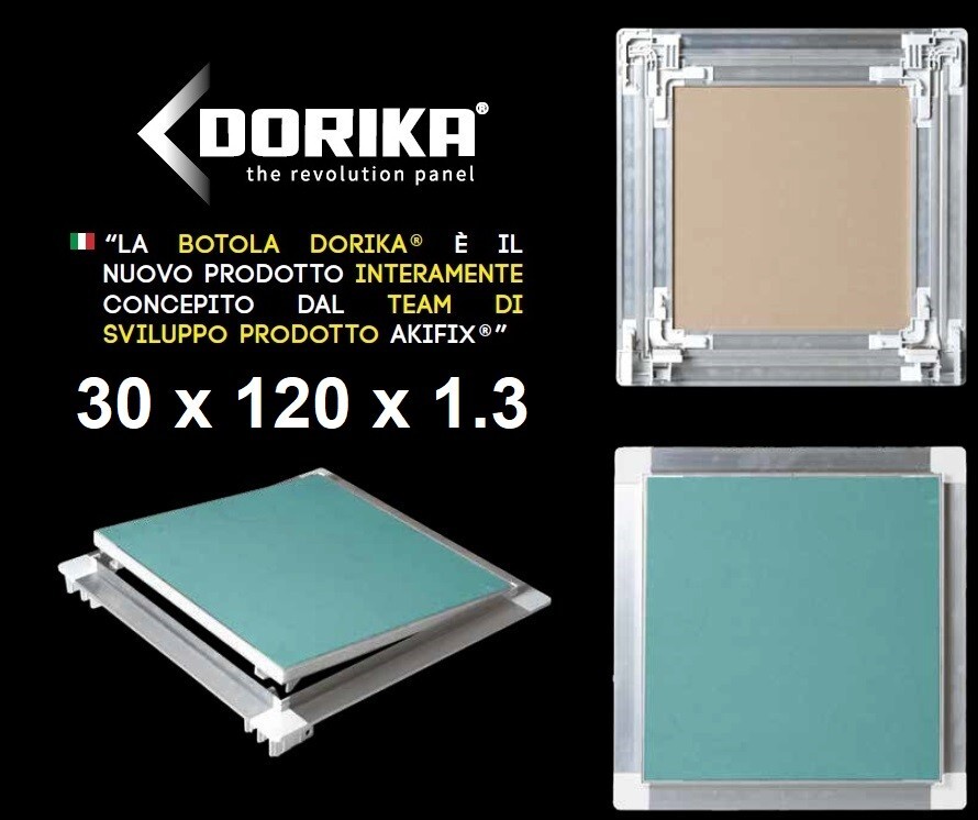 AKIFIX NAMCP04080BD Botola cartongesso 30x120 cm Lastra 13 mm Telaio alluminio
