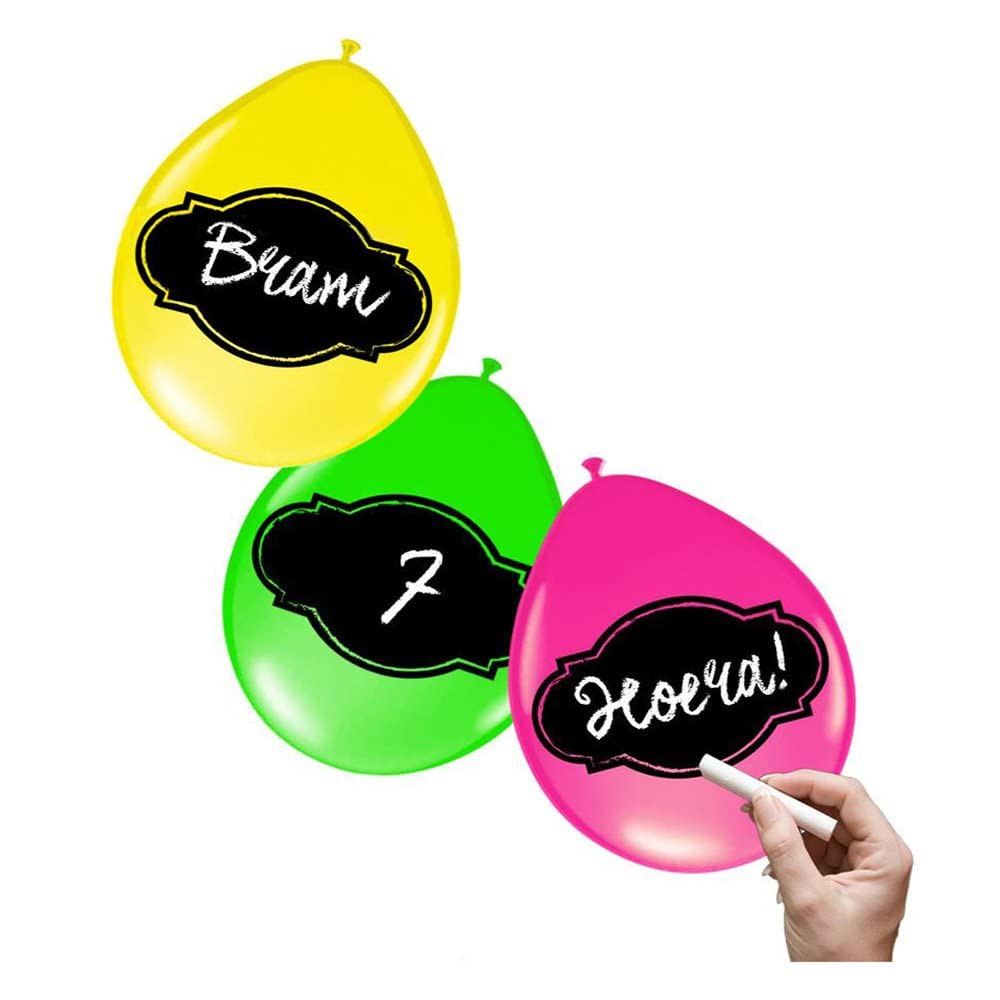 Folat 6 beschriftbare Ballons – Neonfarben