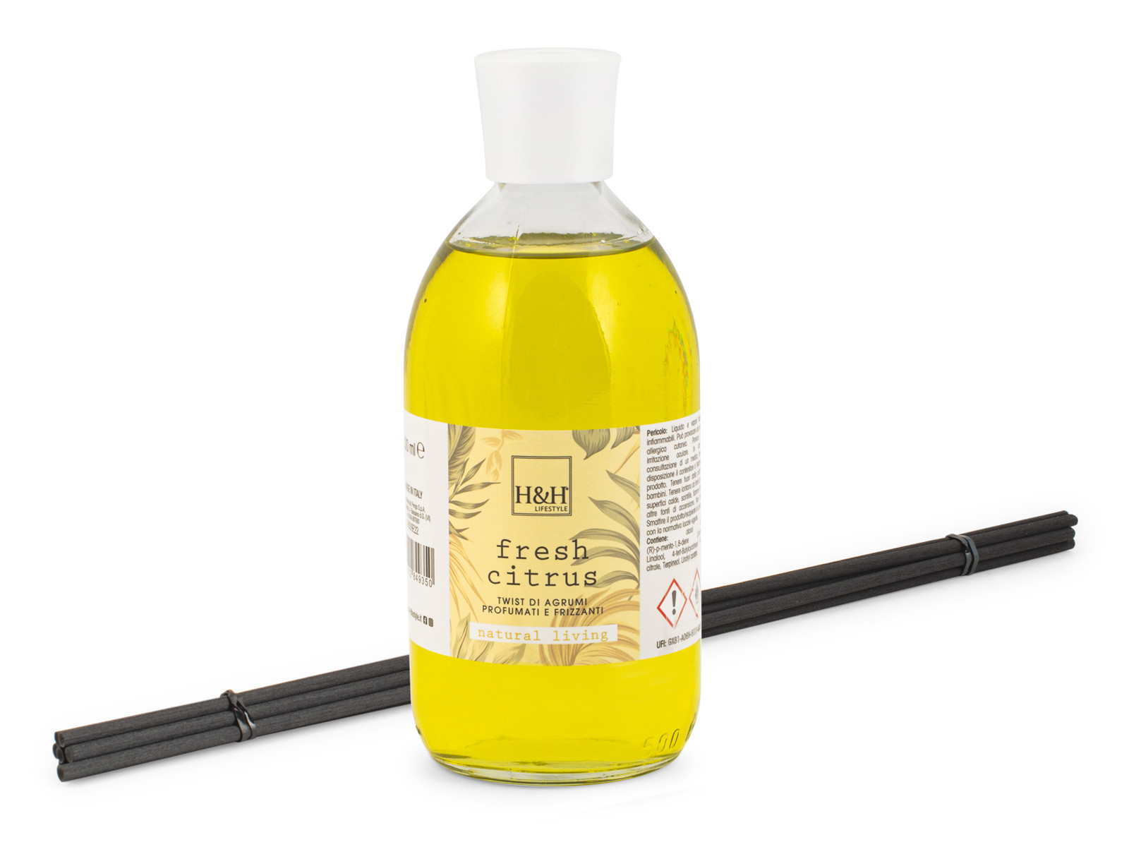 Diffusore Ambiente New Natural Living Fresh Citrus Con Bastoncini Ml 500.   Made