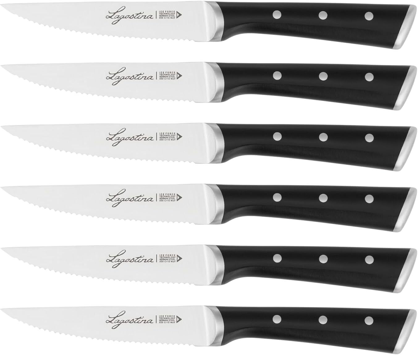 Set Coltelli da Bistecca 6 Coltelli Accaio Inox Iceforce 014458500106 Lagostina